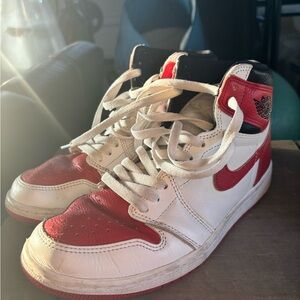 Nike Red and White High-Top Sneakers